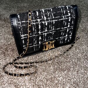 Badgley Mischa Tweed‎ Crossbody Chain Strap Shoulder Bag
